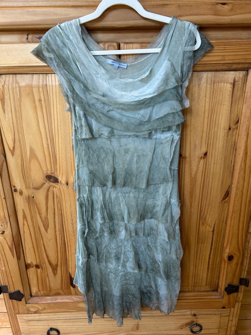 Tempo Paris Dress Sleeveless Shift Dress Silk Viscose Midi Large